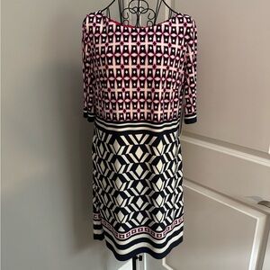 NWT Eliza J Multi-patterned Shift Dress Size 12